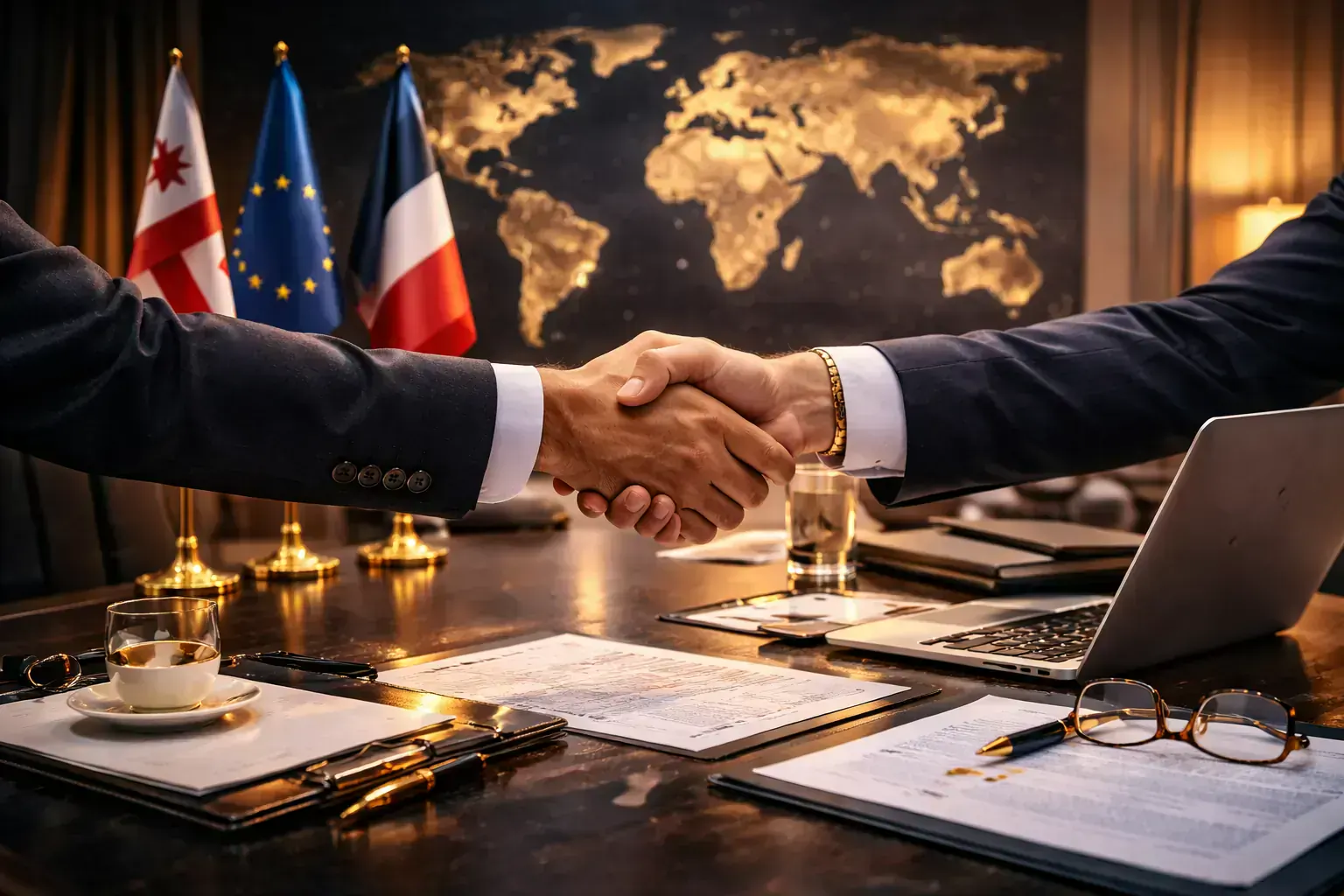 International advisory consultation scene for investors entering Georgia